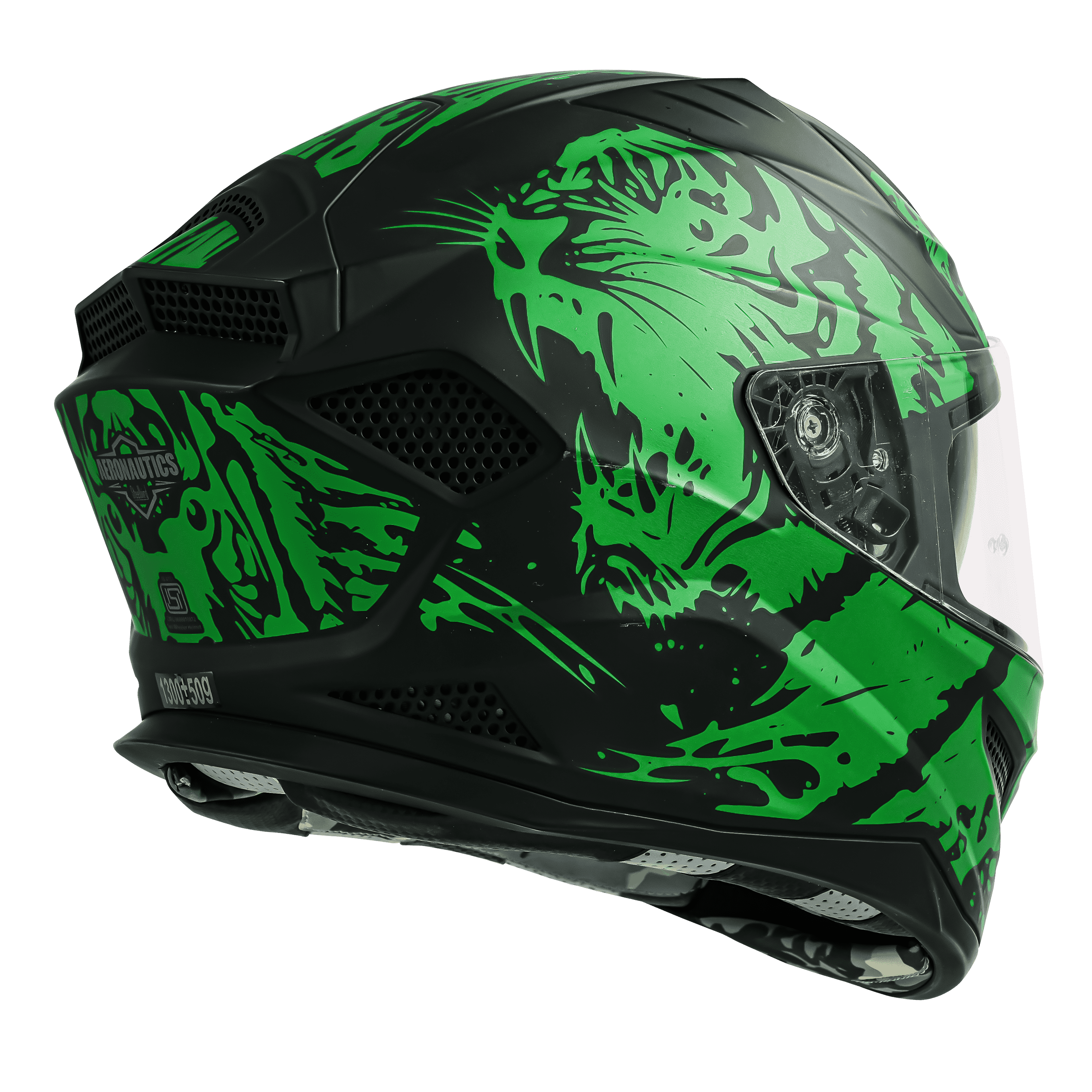 SBH-25 ISS TIGER GLOSSY BLACK WITH FLUO GREEN